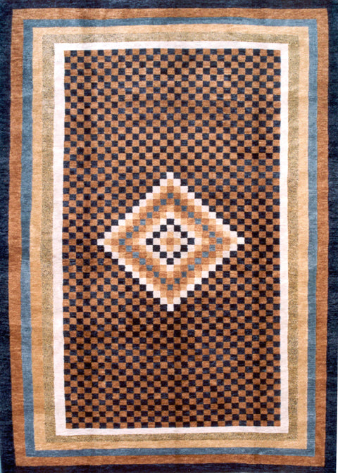 Diamond Checkerboard Yellow Oversized Tibetan Rugs – Innerasia