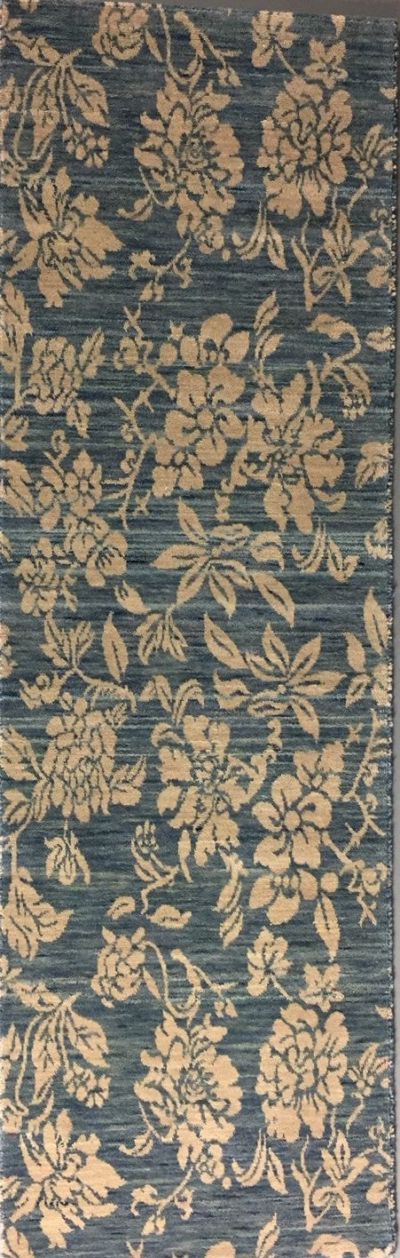 Floral Indigo Hybrid Tibetan Area Rugs – Innerasia